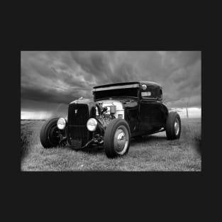 1929 - Ford Model A - Hot Rod - black white T-Shirt