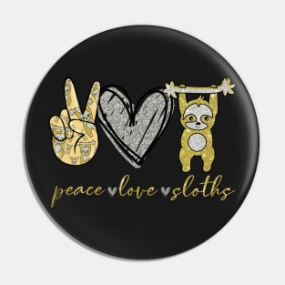 Funny Peace Love Sloth Pin