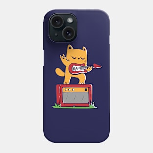 Cat and Electric Guitar Phone Case