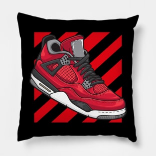 AJ 4 Retro Toro Red Sneaker Pillow