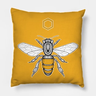 honeybee with honeycomb Pillow