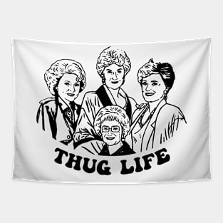 Vintage Girls Golden Thug Life 80's Retro Tapestry