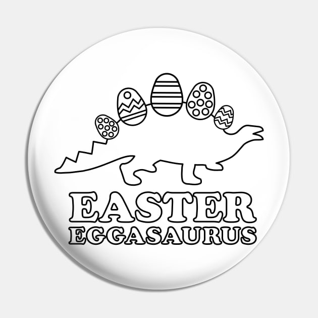 Easter Coloring Book Style - Color Your Own Dinosaur Pin by PodDesignShop