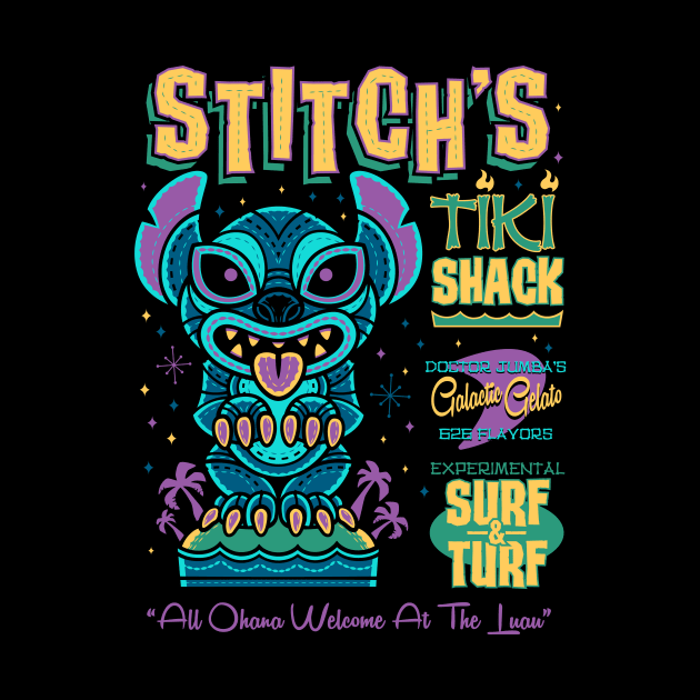 Stitch Tiki Shack - Creepy Cute - Vintage Retro Surf Vacation by Nemons