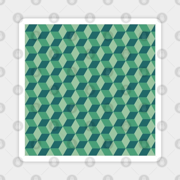 Geometric design- dark green Magnet by mockingjaeart