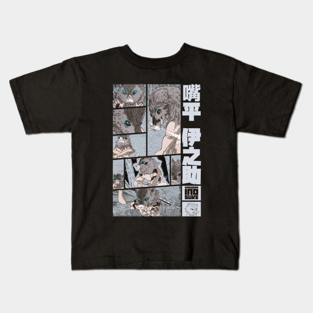 Inosuke Hashibira Desing Demon Slayer Manga Panel S02 Grey Inosuke Demon Slayer T Shirt Bebe Teepublic Fr