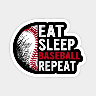 Eat Sleep Baseball Repeat Funny Baseball Players Boys Magnet