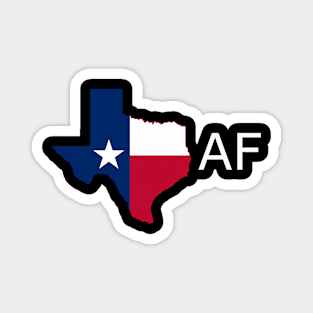 Texas Flag State Outline AF (white) Magnet