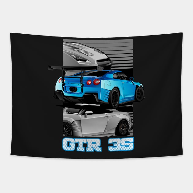 Nissan GTR 35 Blue Tapestry by aredie19