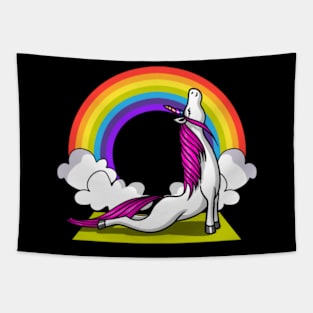 Unicorn Yoga Workout Magical Rainbow Tapestry