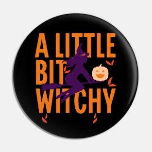 A little bit witchy; Halloween; witch; broom; pumpkin; witchcraft; magic; magical; Autumn; orange; purple; black; trick or treat; party; witch's hat; Pin