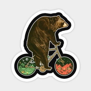 Mountain Biker Bear Magnet