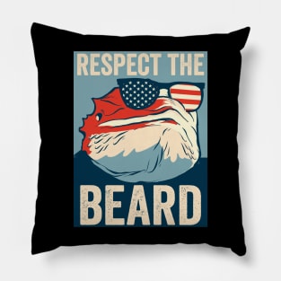 Respect The Beard USA Bearded Dragon Pillow