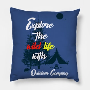 Outdoor camping adventure wild life Pillow