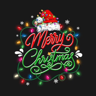 Merry Christmas Xmas Hat Lights T-Shirt