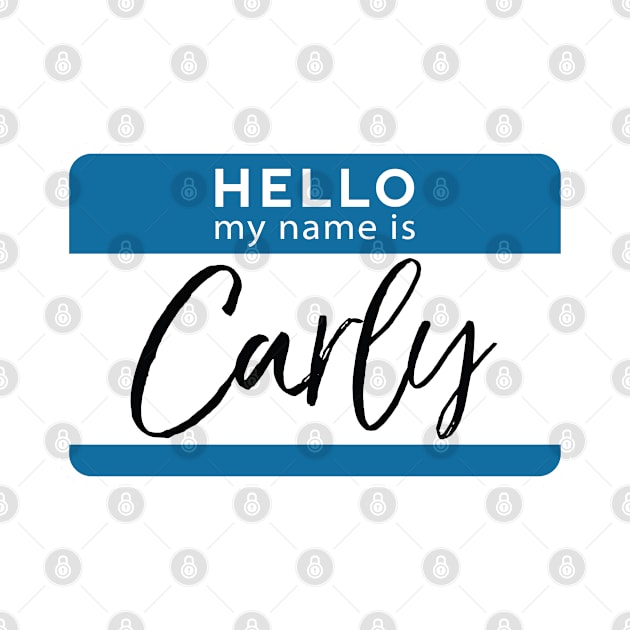 Carly Personalized Name Tag Woman Girl First Last Name Birthday by Shirtsurf