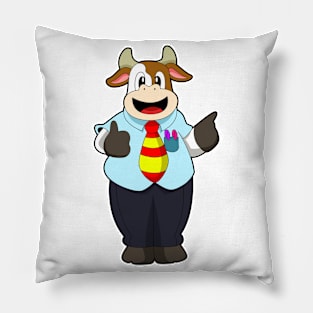 Cow as Teacher with Tie Pillow