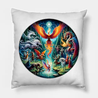 Enchanted Realms: Gathering of Legends Pillow