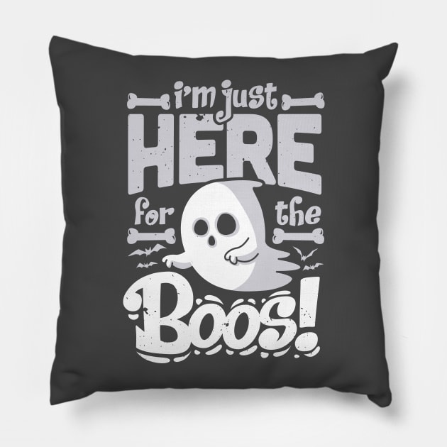 Funny Halloween Im Just Here For The Boos Drinking Ghost Pillow by ghsp