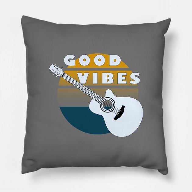 Good Vibes Pillow by wyckedguitarist