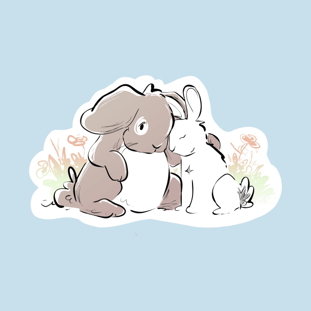 Warm and Fuzzy Bunny Cuddles by Jason's Doodles