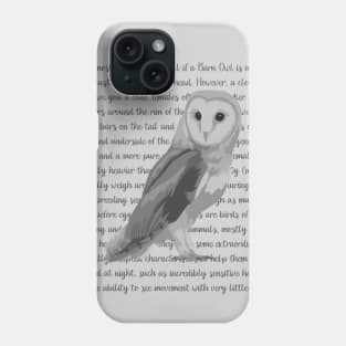 Barn Owl Information Phone Case