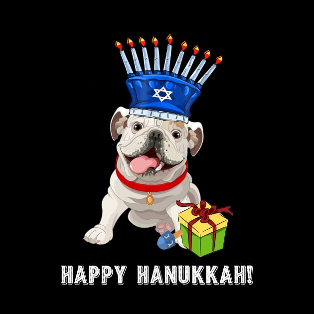 Bulldog Menorah Hat  Hanukkah Chanukah by TeeSky