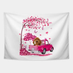 Valentine's Day Love Pickup Truck Vizsla Tapestry