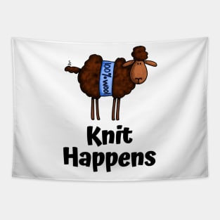 Knit Happens (Dark Sheep) Tapestry