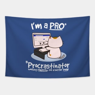 Procrastinator - Funny Cat Tapestry