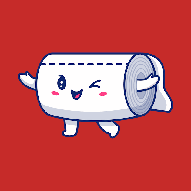 Cute Toilet Tissue Paper Roll Cartoon by Catalyst Labs