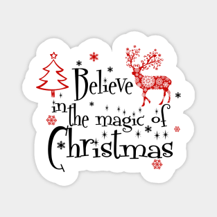 Believe in the magic of christmas funny Magnet