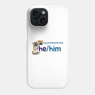 My Pronouns with Chocolate (He/Him) Phone Case