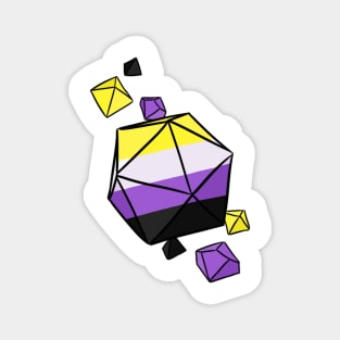 Nonbinary Pride Flag Dice Magnet