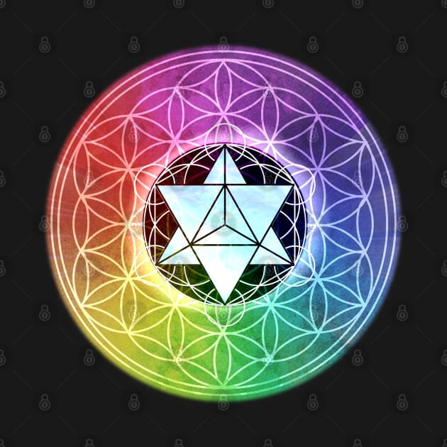 Colorful Sacred Geometry Merkaba by Bluepress