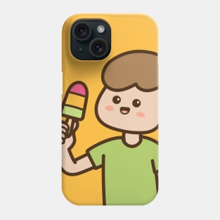 Boy eat ice cream Phone Case