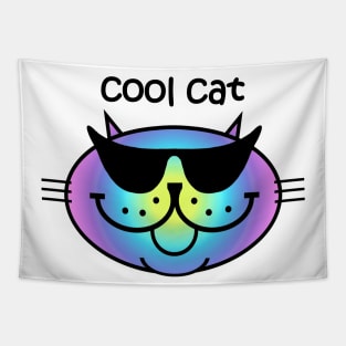 COOL CAT 2 - Dark Rainbow Tapestry