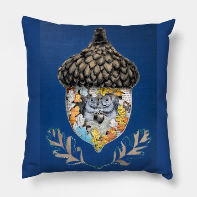 Nest egg acorn achieved Pillow by Valerie Savarie