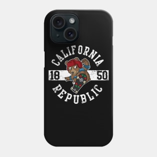 California Republic Bear Skater Skateboard Phone Case