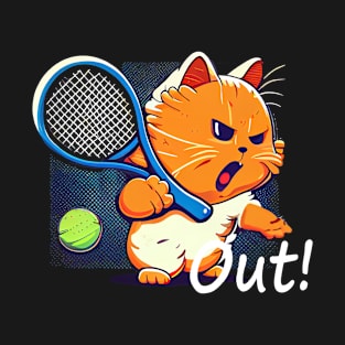 Angry Ginger Cat Tom Tennis T-Shirt