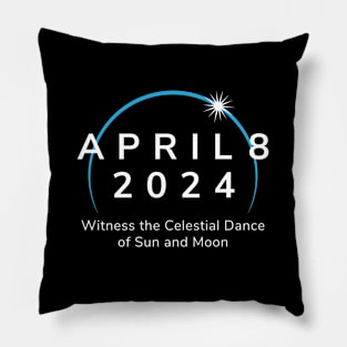 Celestial Dance: April 8, 2024 Solar Eclipse Commemoration Pillow