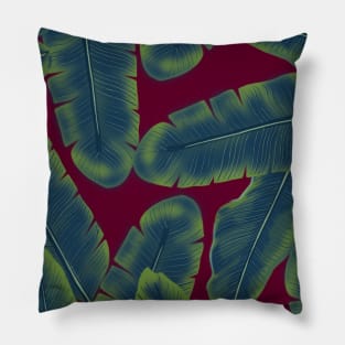 Tropical Banana Leaves Pillow