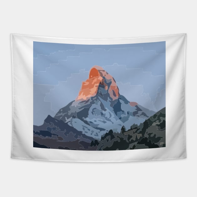 Matterhorn Vector Painting Tapestry by gktb