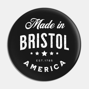 Made In Bristol, USA - Vintage Logo Text Design Pin