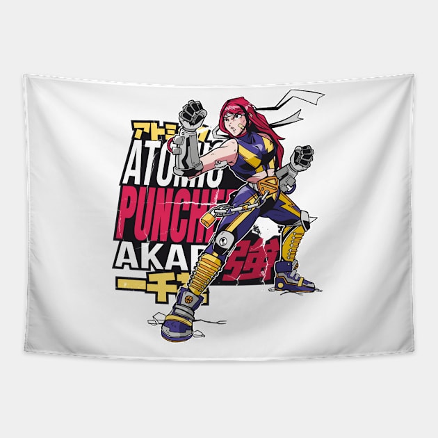 Anime Fight Girl Tapestry by madeinchorley