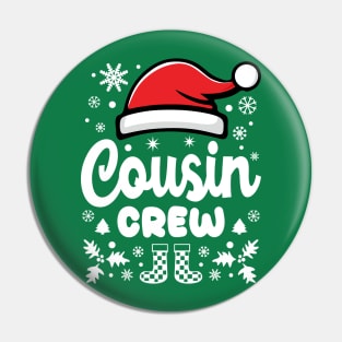 Cousin Crew Christmas Santa Hat White Pin