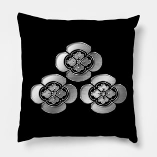 Asakura Clan Kamon Silver Chrome Pillow