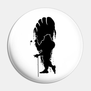 Bigfoot Footprint Bigfoot Playing Golf Silhouette Pin