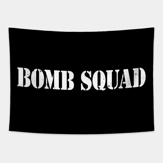 BOMB SQUAD Faux-Military Fake-Police Vintage Look Tapestry by ClothedCircuit