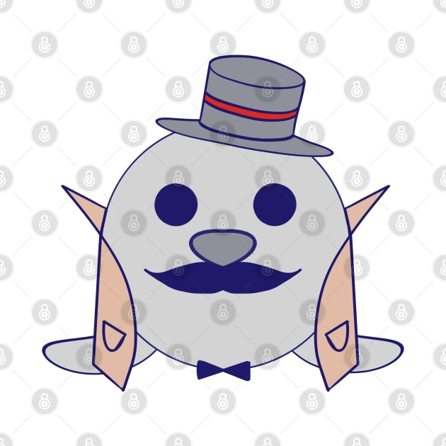 Kawaii Cute Inspector Baby Seal by vystudio